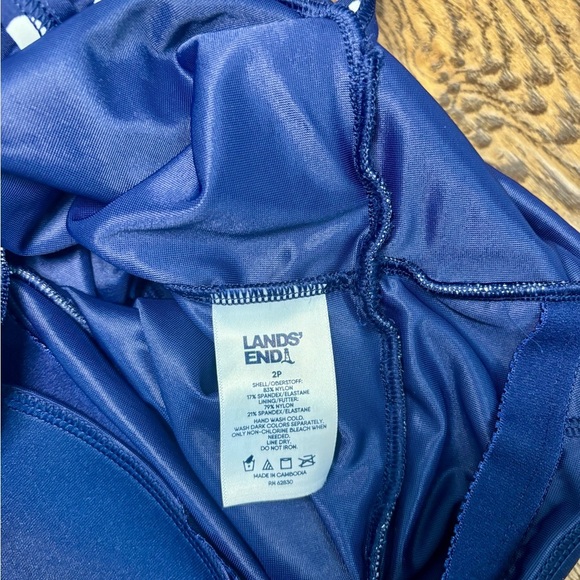 Land’s End Polka Dot Wrap One Piece Swim Dress - Picture 8 of 8